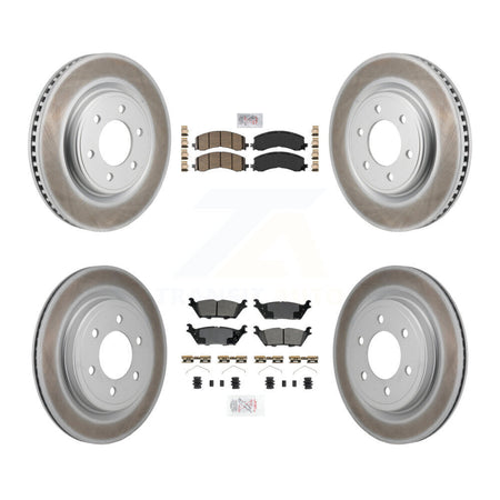 Front Ceramic Rear Semi-Metallic Pad Coat Disc Brake Rotors Kit For Ford F-150 Expedition KGA-106165