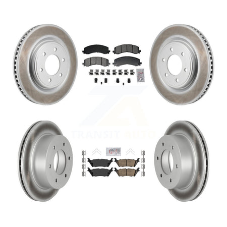 Front Semi-Metallic Rear Ceramic Pad Coat Brake Rotors Kit For 2022-2023 Ford Bronco 3.0L KGA-106166