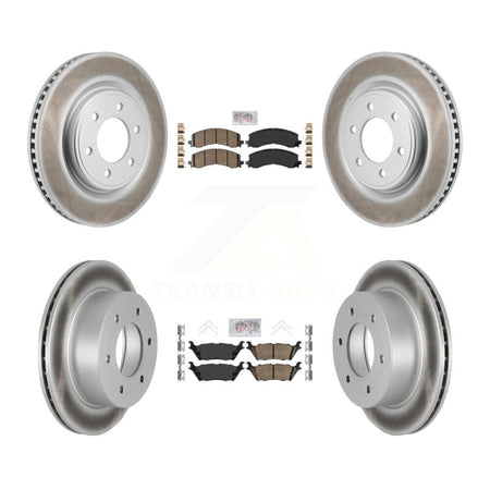 Front Rear Ceramic Pads And Coated Disc Brake Rotors Kit For 2022-2023 Ford Bronco 3.0L KGA-106167