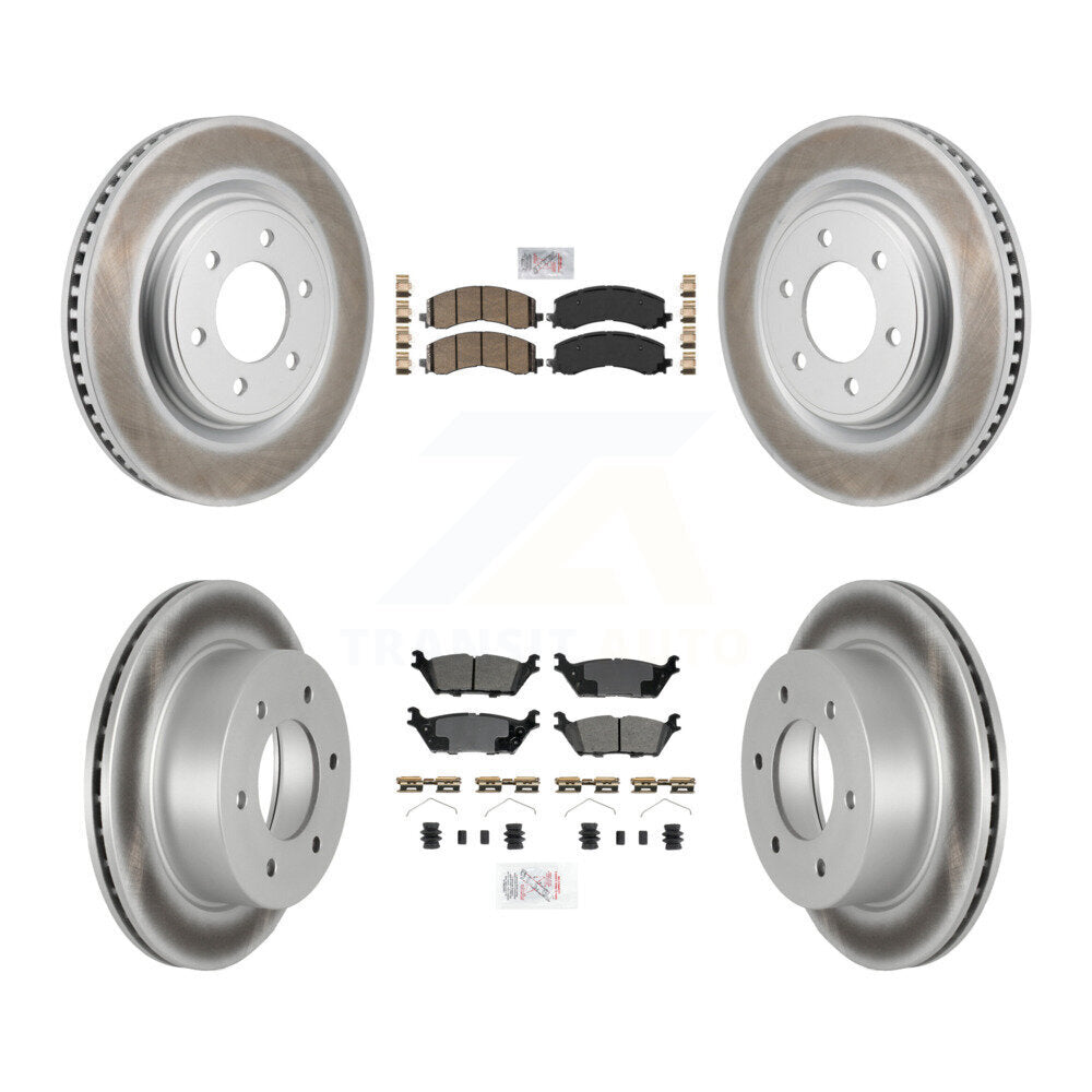 Front Ceramic Rear Semi-Metallic Pad Coat Brake Rotors Kit For 2022-2023 Ford Bronco 3.0L KGA-106169