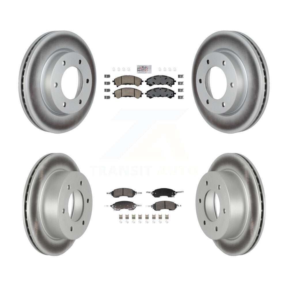 Front Rear Ceramic Pads And Coated Disc Brake Rotors Kit For Ford Bronco KGA-106170
