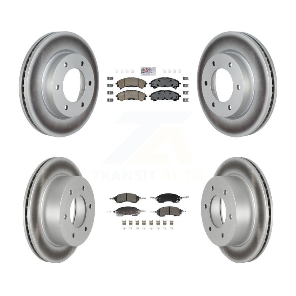 Front Rear Ceramic Pads And Coated Disc Brake Rotors Kit For Ford Bronco KGA-106170