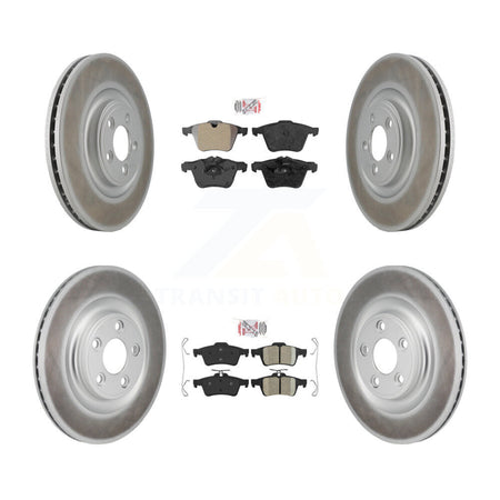 Front Semi-Metallic Rear Ceramic Pad Coat Brake Rotor Kit For 16 Jaguar XJ Base with 3.0L KGA-106173