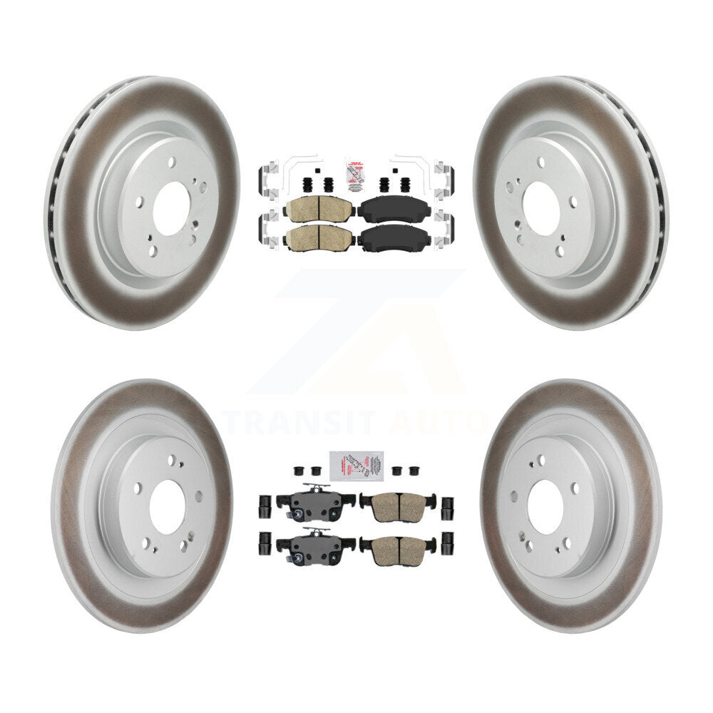Front Rear Ceramic Pads And Coated Disc Brake Rotors Kit For 2021-2023 Acura TLX 2.0L KGA-106180