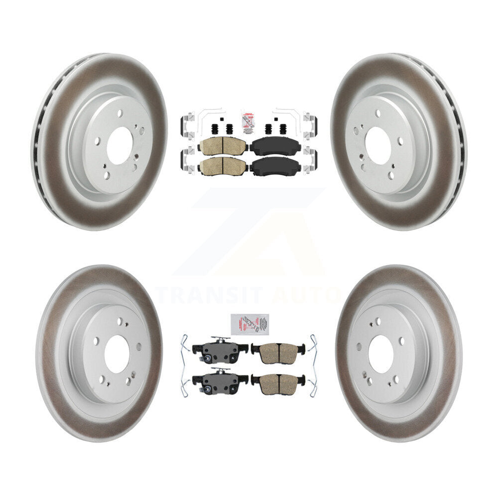 Front Rear Ceramic Pads And Coated Disc Brake Rotors Kit For 2021-2023 Acura TLX 2.0L KGA-106183