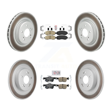 Front Rear Ceramic Pads And Coated Disc Brake Rotors Kit For 2021-2023 Acura TLX 2.0L KGA-106183