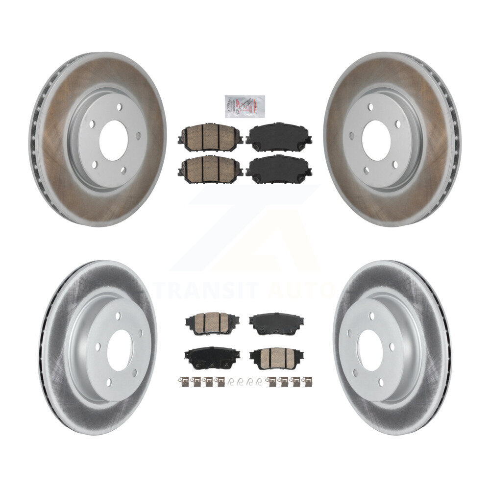 Front Rear Ceramic Pads And Coated Disc Brake Rotors Kit For Nissan Rogue KGA-106184