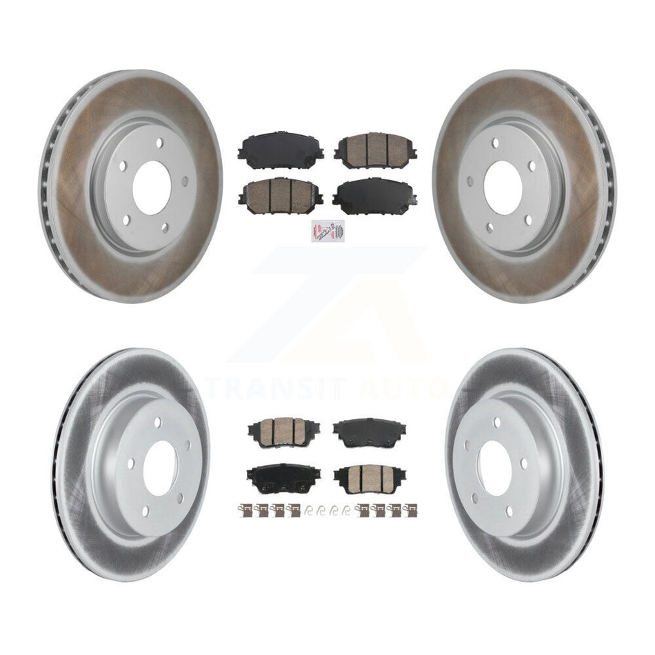 Front Rear Ceramic Pads And Coated Disc Brake Rotors Kit For Nissan Rogue KGA-106184