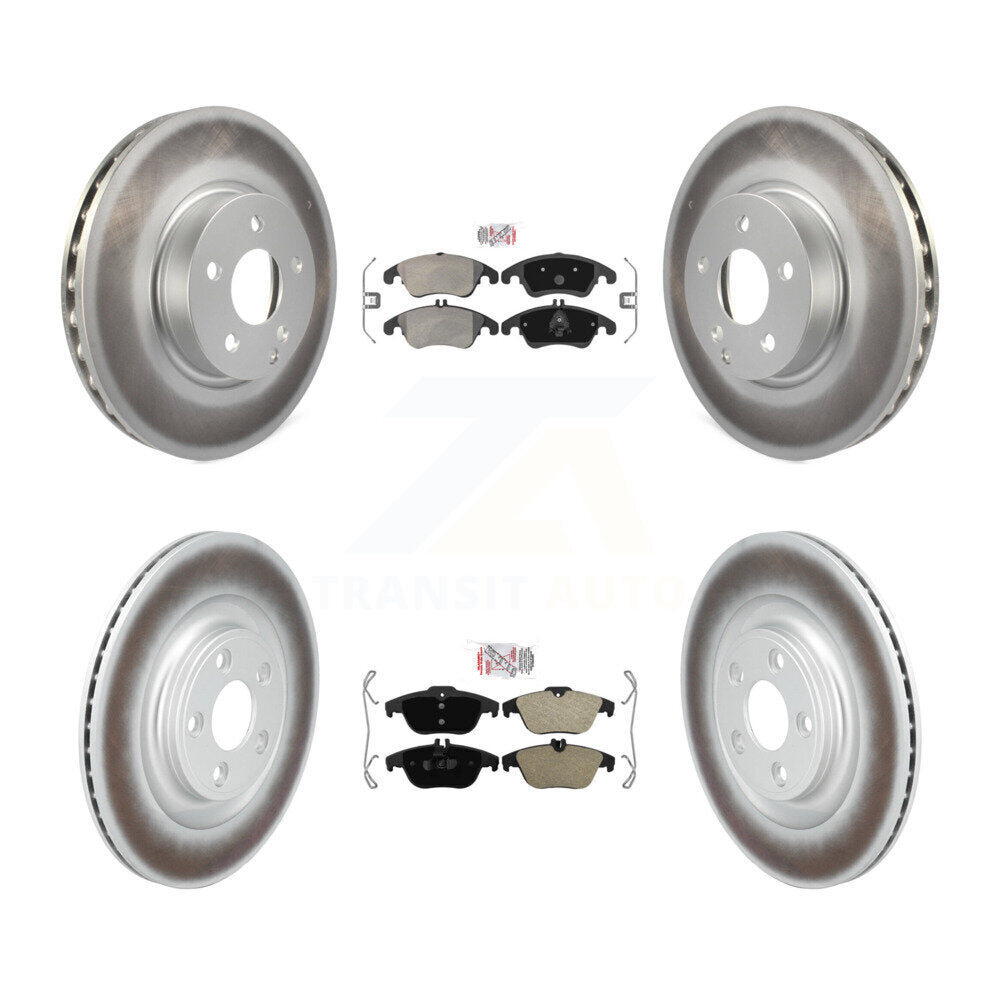 Front Rear Semi-Metallic Pads And Coated Disc Brake Rotors Kit For Mercedes-Benz E400 KGA-106186