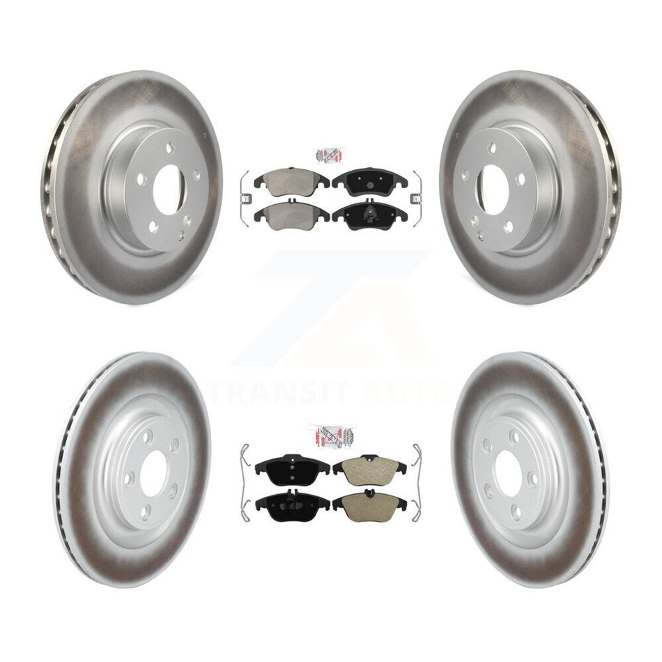 Front Rear Semi-Metallic Pads And Coated Disc Brake Rotors Kit For Mercedes-Benz E400 KGA-106186