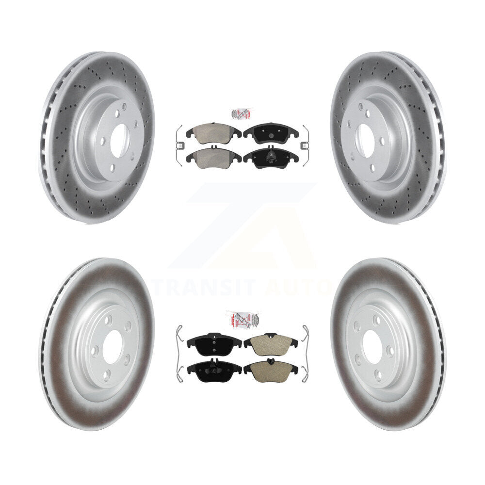 Front Rear Semi-Metallic Pads And Coated Disc Brake Rotors Kit For Mercedes-Benz E400 KGA-106187