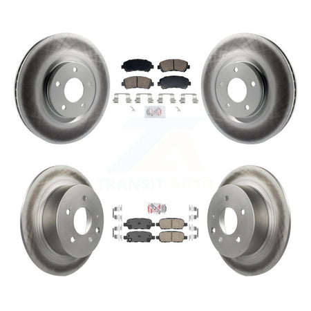 Front Rear Ceramic Pad Coat Disc Brake Rotors Kit For 2007-2012 Nissan Sentra SE-R Spec V KGA-106194