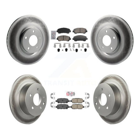 Front Rear Ceramic Pad Coat Disc Brake Rotors Kit For 2007-2012 Nissan Sentra SE-R Spec V KGA-106195