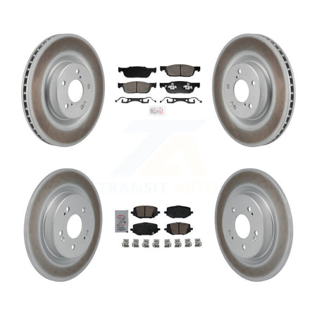Front Rear Ceramic Pads And Coated Disc Brake Rotors Kit For 2022-2023 Acura MDX 3.5L KGA-106202