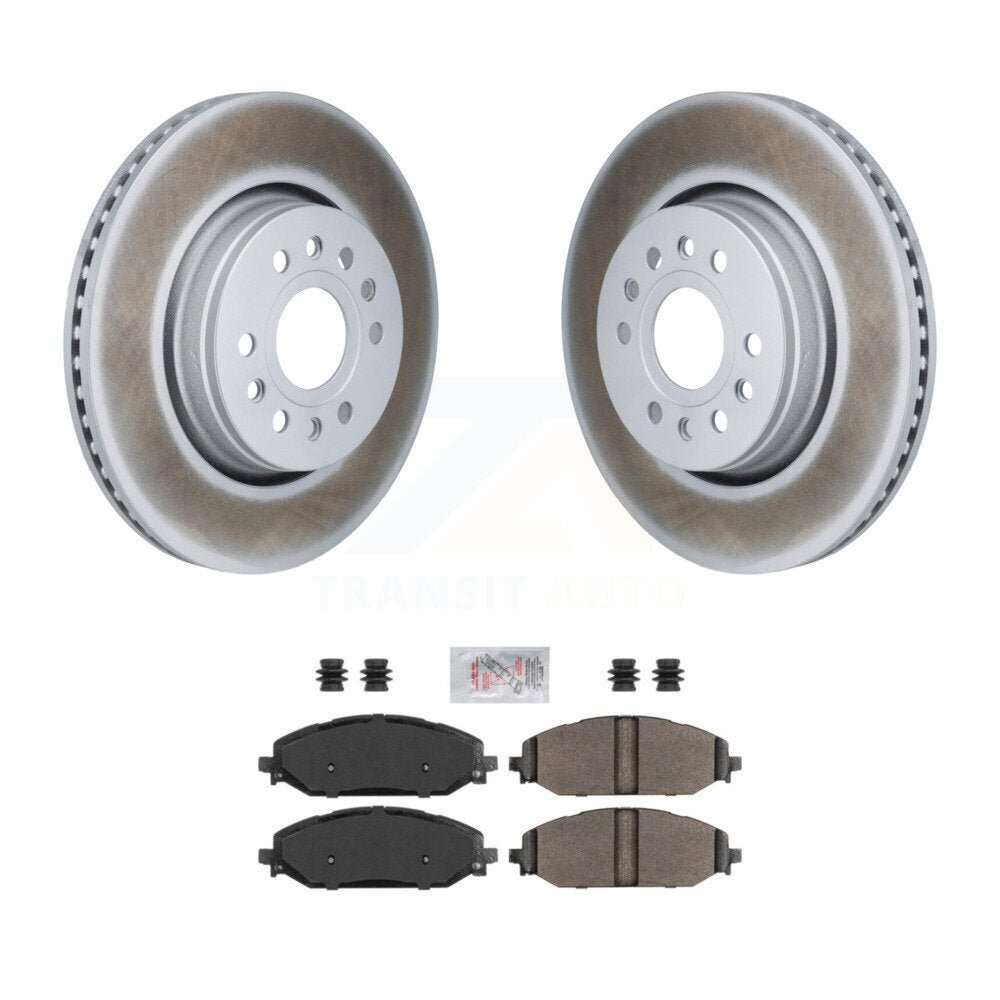 Front Coated Disc Brake Rotors & Semi-Metallic Pad Kit For Ram 1500 Jeep Wagoneer Grand L KGA-106215
