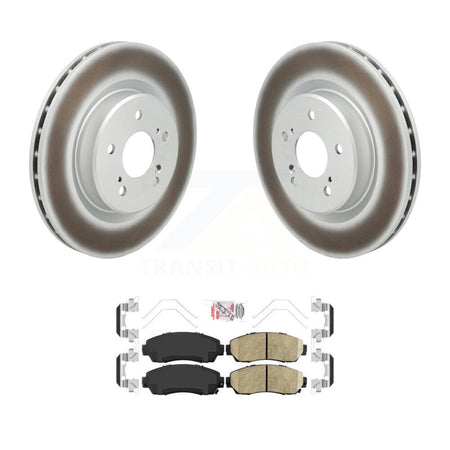 Front Coated Disc Brake Rotors And Ceramic Pads Kit For 2021-2023 Acura TLX 2.0L KGA-106220