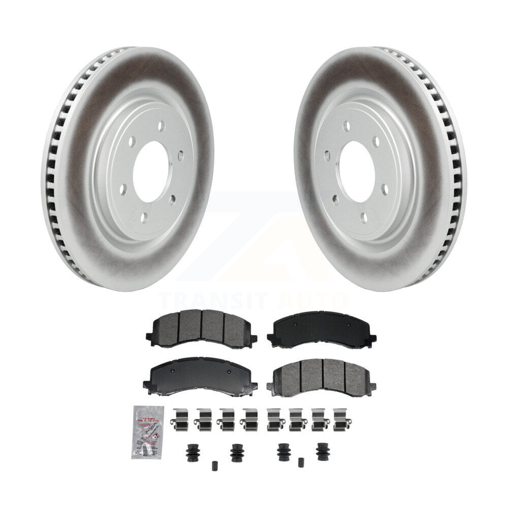 Front Coated Disc Brake Rotors & Semi-Metallic Pad Kit For 2022-2023 Ford F-150 Lightning KGA-106223