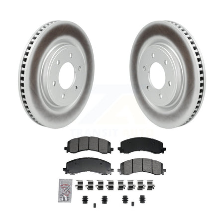 Front Coated Disc Brake Rotors & Semi-Metallic Pad Kit For 2022-2023 Ford F-150 Lightning KGA-106223