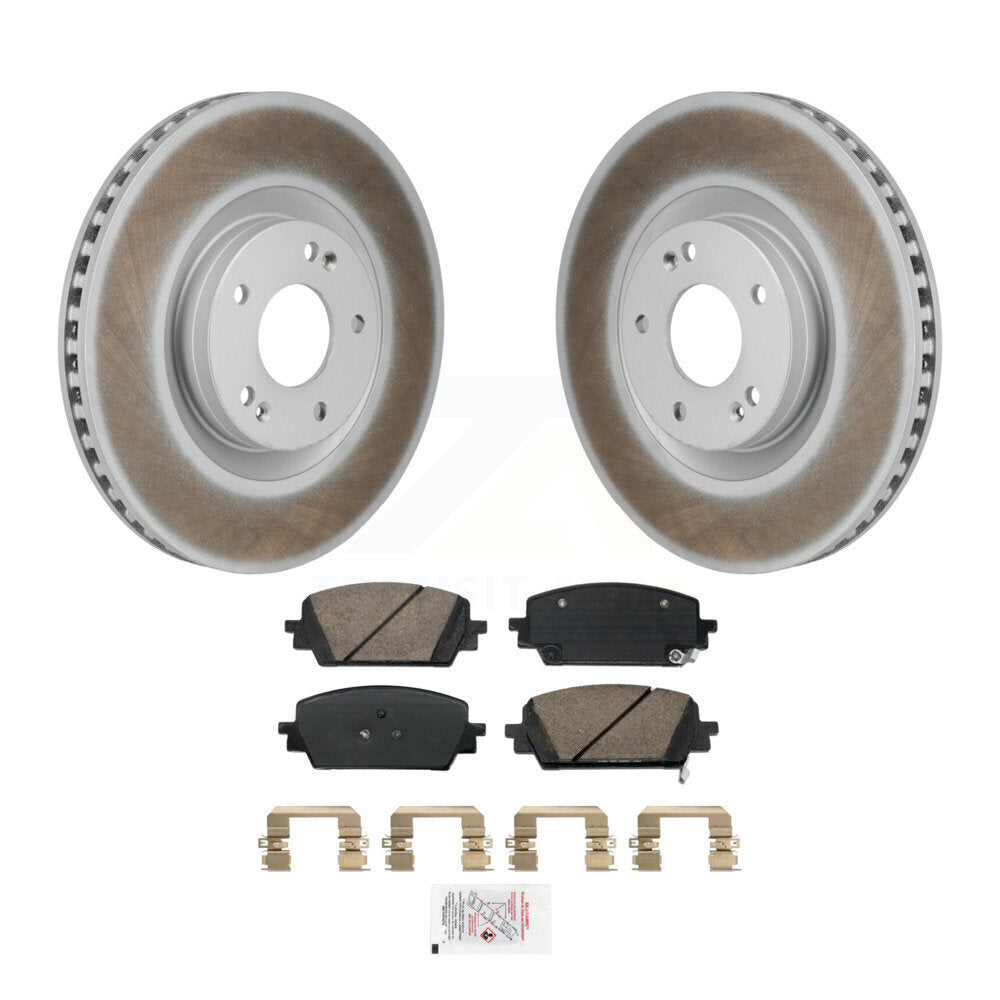 Front Coated Disc Brake Rotors And Ceramic Pads Kit For Hyundai Santa Fe Kia Sorento Cruz KGA-106233