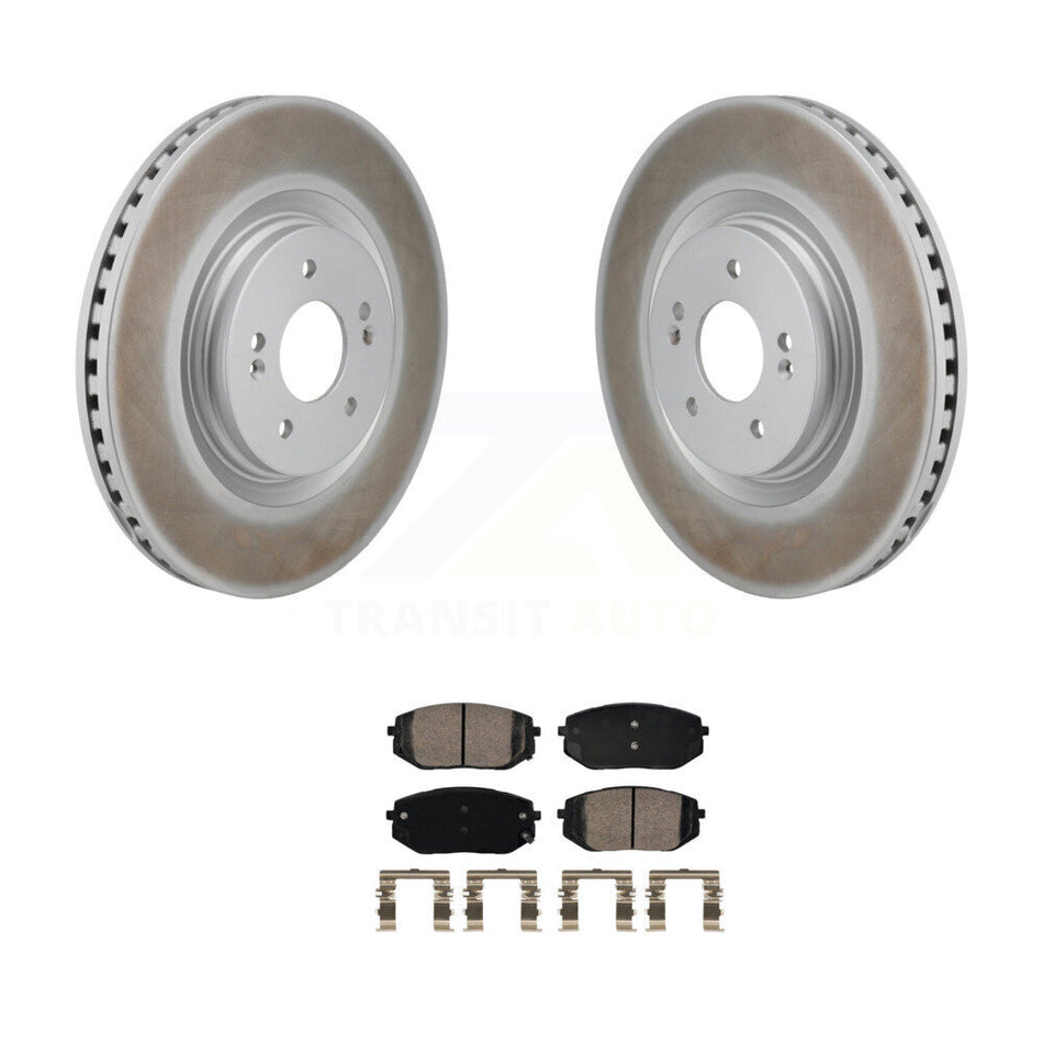 Front Coated Disc Brake Rotors And Ceramic Pads Kit For Hyundai Sonata Kia K5 KGA-106234