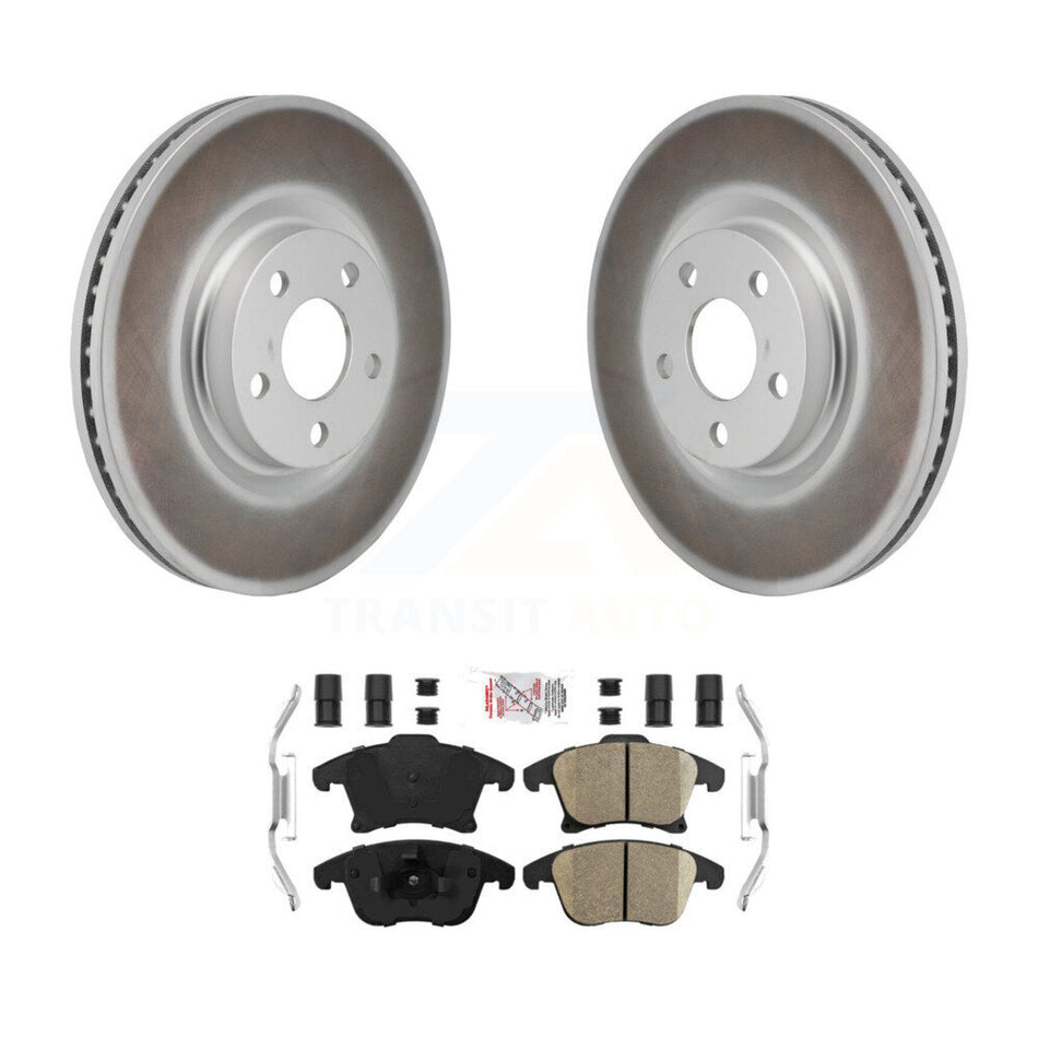 Front Coated Disc Brake Rotors And Ceramic Pads Kit For 2017-2020 Lincoln MKZ 2.0L KGA-106235