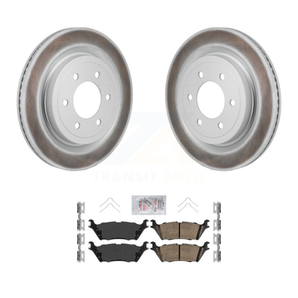 Rear Coated Disc Brake Rotors And Ceramic Pads Kit For Ford F-150 Lightning KGA-106283