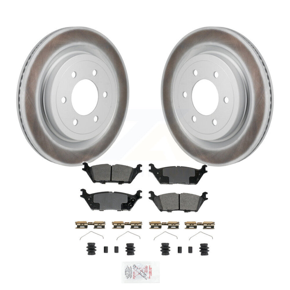 Rear Coated Disc Brake Rotors And Semi-Metallic Pads Kit For Ford F-150 Lightning KGA-106284