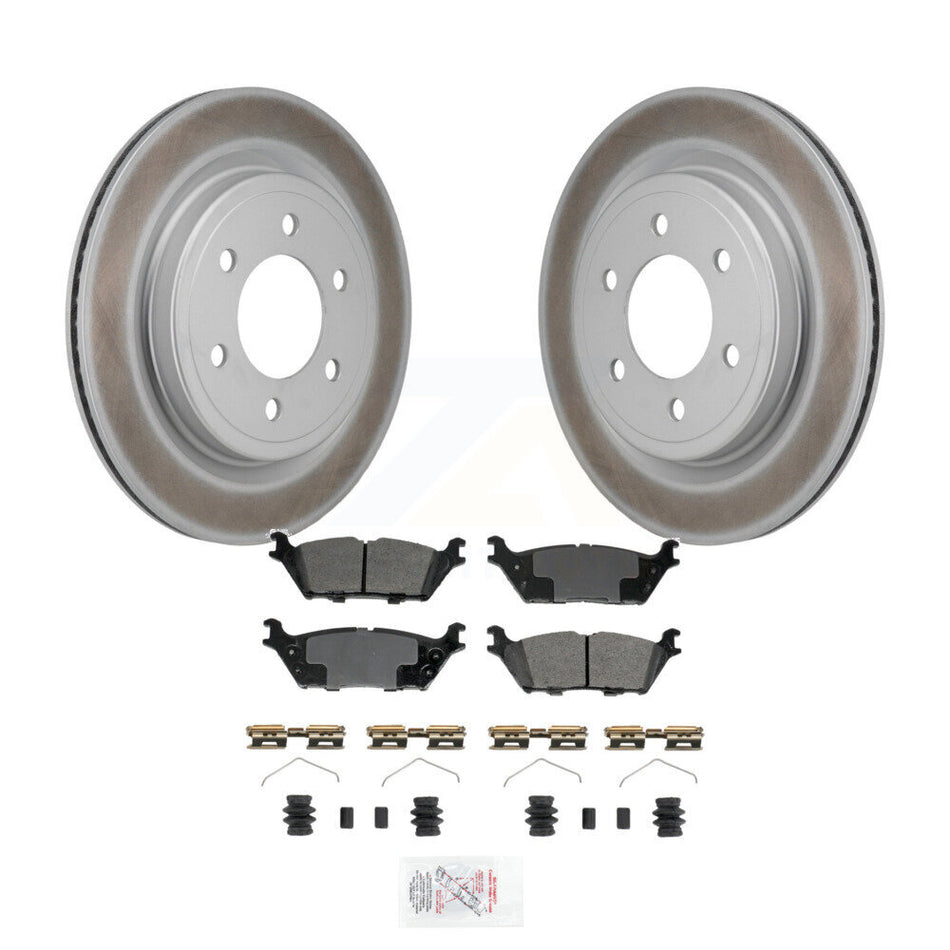 Rear Coated Brake Rotor Semi-Metallic Pad Kit For Ford F-150 Lightning Expedition Lincoln KGA-106286