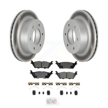 Rear Coated Disc Brake Rotors And Semi-Metallic Pads Kit For 2022-2023 Ford Bronco 3.0L KGA-106288