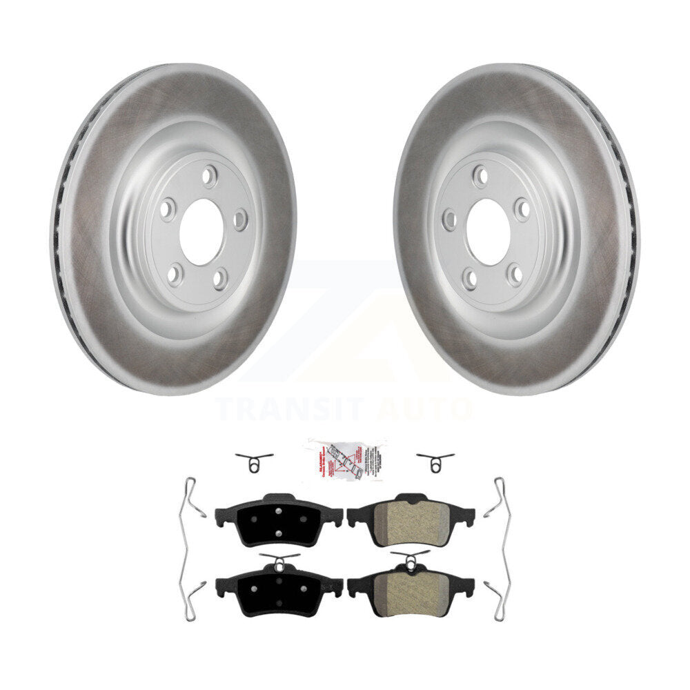 Rear Coat Brake Rotors Semi-Metallic Pad Kit For 2016 Jaguar XJ With Manual Parking KGA-106291