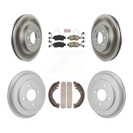 Front Rear Disc Brake Rotors Ceramic Pads And Coated Drum Kit For 2013 Honda Fit DX KGA-106302