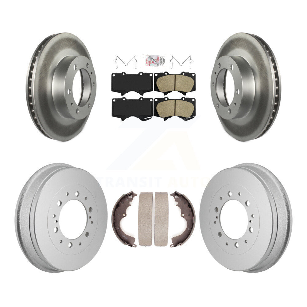 Front Rear Disc Brake Rotors Ceramic Pads And Coated Drum Kit For Toyota Tacoma KGA-106306