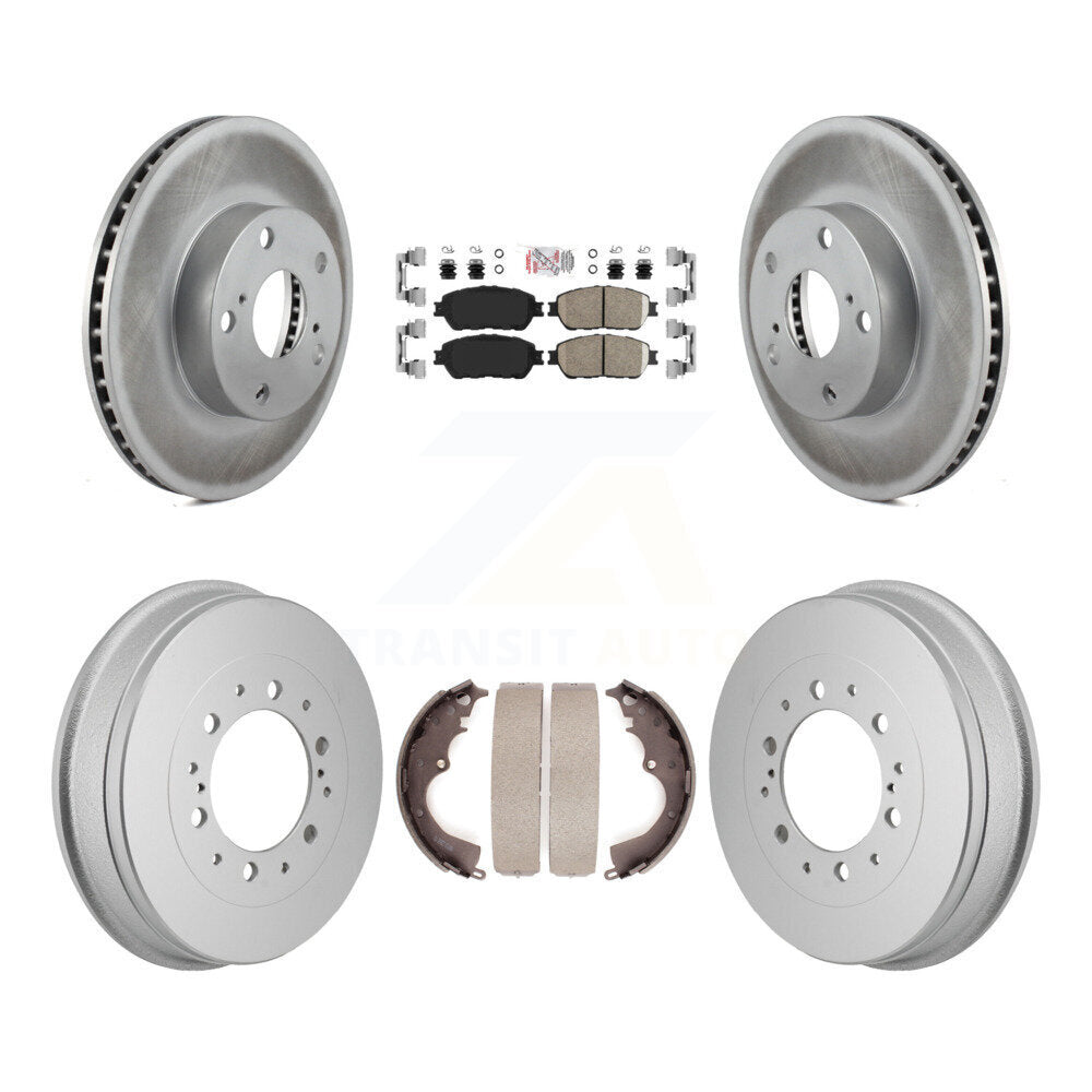 Front Rear Brake Rotor Ceramic Pad Coat Drum Kit For 2015 Toyota Tacoma With 5 Lug Wheels KGA-106307