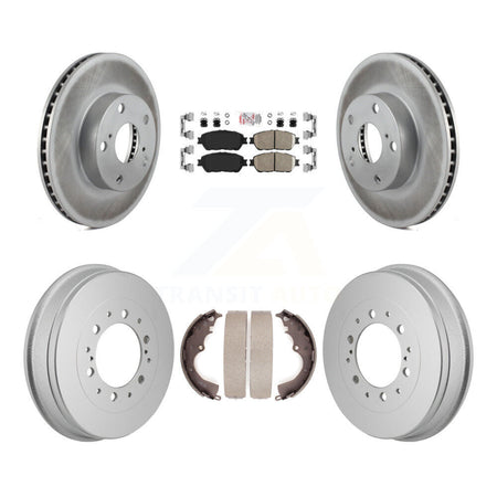 Front Rear Brake Rotor Ceramic Pad Coat Drum Kit For 2015 Toyota Tacoma With 5 Lug Wheels KGA-106307