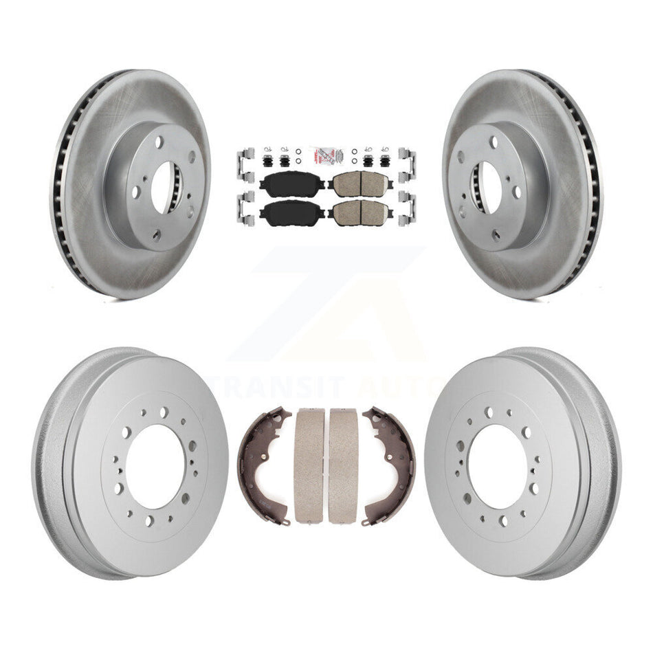 Front Rear Brake Rotor Ceramic Pad Coat Drum Kit For 2015 Toyota Tacoma With 5 Lug Wheels KGA-106307