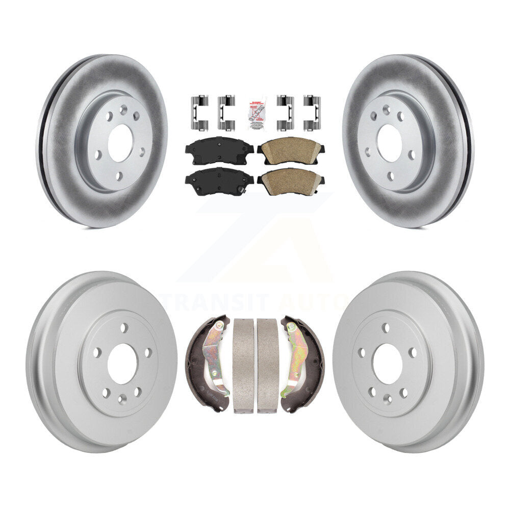 Front Rear Disc Brake Rotors Ceramic Pads And Coated Drum Kit For Chevrolet Sonic KGA-106309