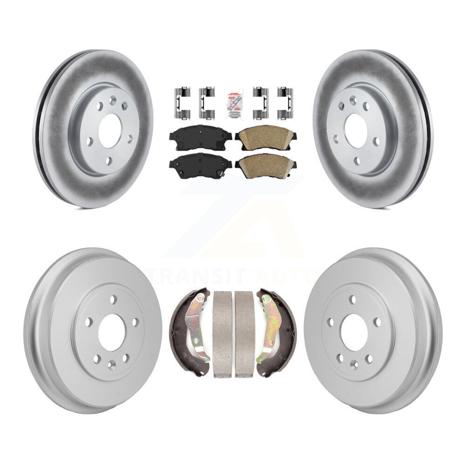 Front Rear Disc Brake Rotors Ceramic Pads And Coated Drum Kit For Chevrolet Sonic KGA-106309