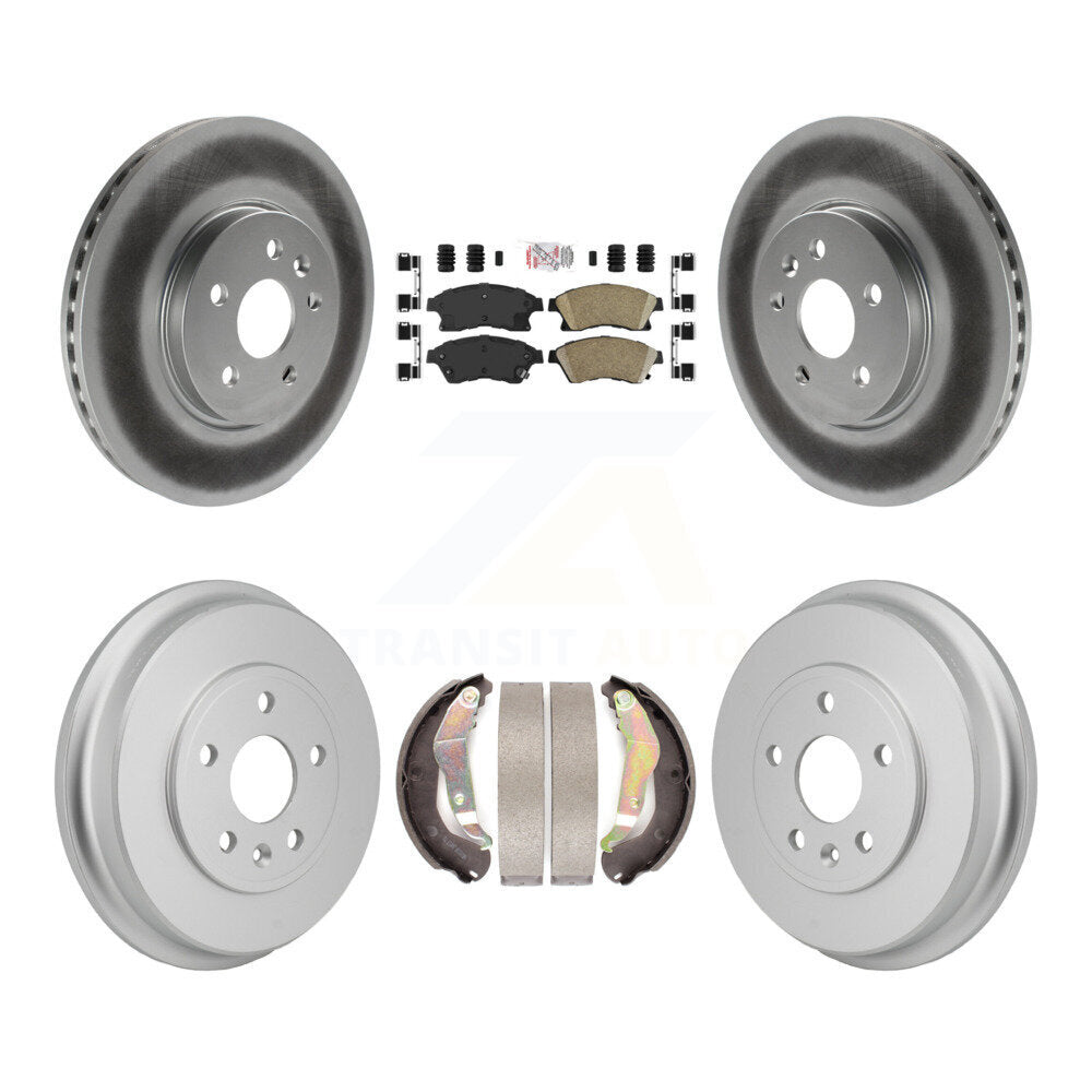 Front Rear Disc Brake Rotors Ceramic Pad Coated Drum Kit For 2013-2014 Chevrolet Sonic RS KGA-106312