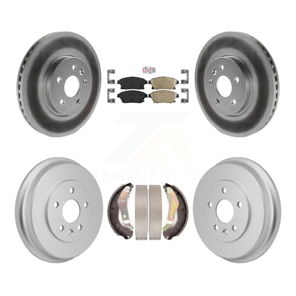 Front Rear Disc Brake Rotors Ceramic Pad And Coated Drum Kit For 2013-2017 Chevrolet Trax KGA-106313