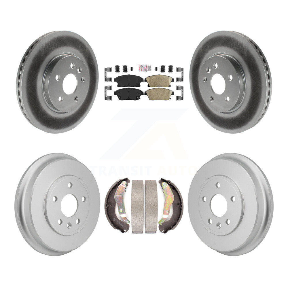 Front Rear Disc Brake Rotors Ceramic Pad And Coated Drum Kit For 2013-2017 Chevrolet Trax KGA-106314