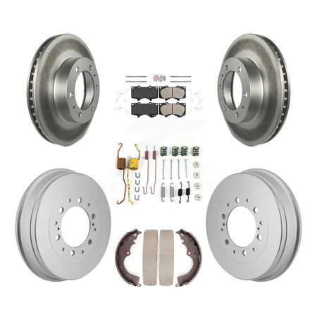 Front Rear Disc Brake Rotors Ceramic Pads And Coated Drum Kit (7Pc) For Toyota Tacoma KGA-106318