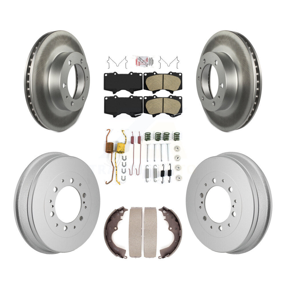 Front Rear Disc Brake Rotors Ceramic Pads And Coated Drum Kit (7Pc) For Toyota Tacoma KGA-106319