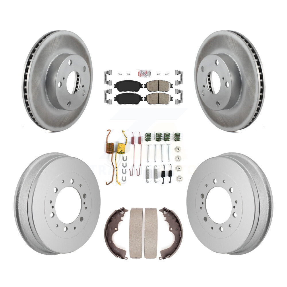 Front Rear Disc Brake Rotors Ceramic Pad Coated Drum Kit (7Pc) For 2015 Toyota Tacoma 4WD KGA-106321
