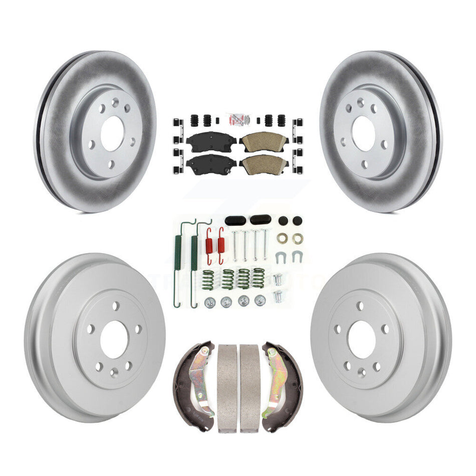 Front Rear Disc Brake Rotors Ceramic Pads And Coated Drum Kit (7Pc) For Chevrolet Sonic KGA-106323
