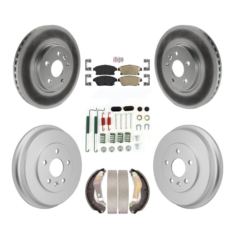 Front Rear Disc Brake Rotors Ceramic Pads And Coated Drum Kit (7Pc) For Chevrolet Trax KGA-106326