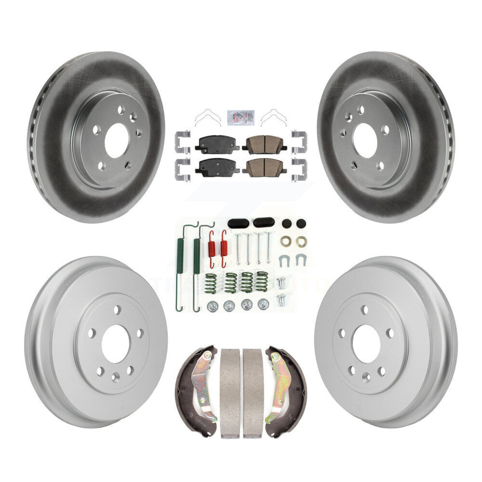 Front Rear Disc Brake Rotors Ceramic Pads And Coated Drum Kit (7Pc) For Chevrolet Trax KGA-106328