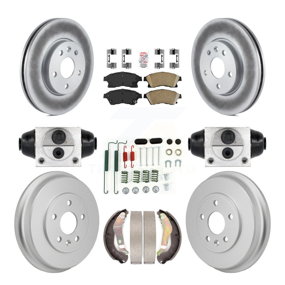 Front Rear Disc Brake Rotors Ceramic Pads And Coated Drum Kit (9Pc) For Chevrolet Sonic KGA-106333