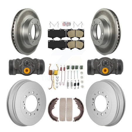 Front Rear Disc Brake Rotors Ceramic Pads And Coated Drum Kit (9Pc) For Toyota Tacoma KGA-106340