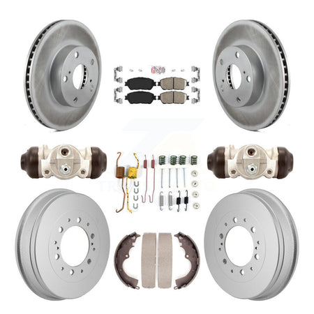 Front Rear Disc Brake Rotors Ceramic Pad Coated Drum Kit (9Pc) For 2015 Toyota Tacoma 4WD KGA-106342