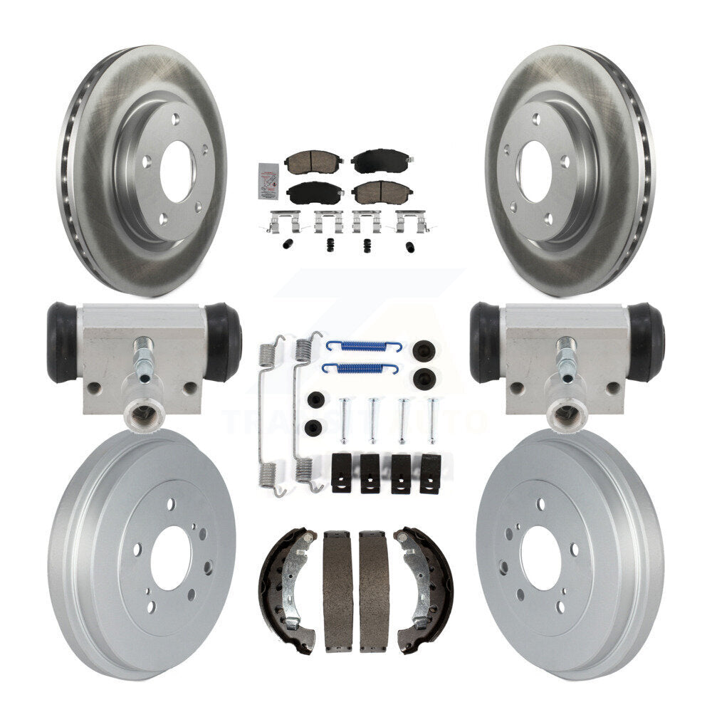 Front Rear Disc Brake Rotors Ceramic Pads And Coated Drum Kit (9Pc) For Nissan Sentra KGA-106349